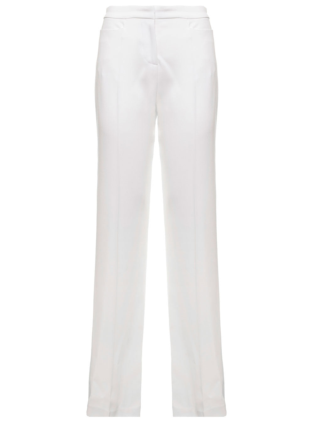 Pierangela White Flared Trousers Crepe Pinko Woman