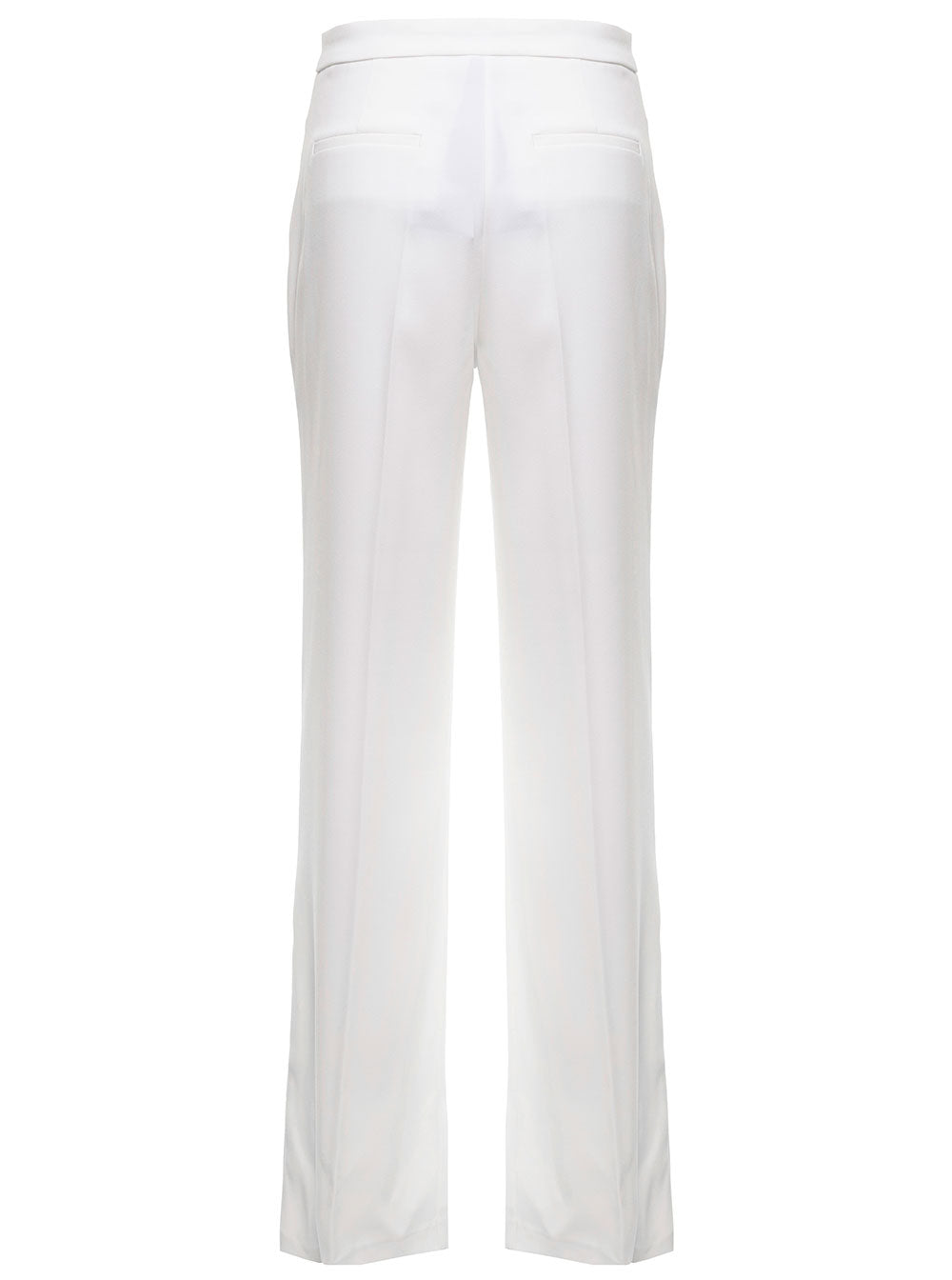 Pierangela White Flared Trousers Crepe Pinko Woman