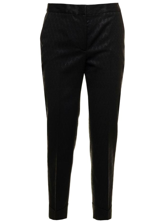 Andrea Gold Trousers Stretch Lurex Jacquard Pt Woman Metallic Virgin Wool Elastane