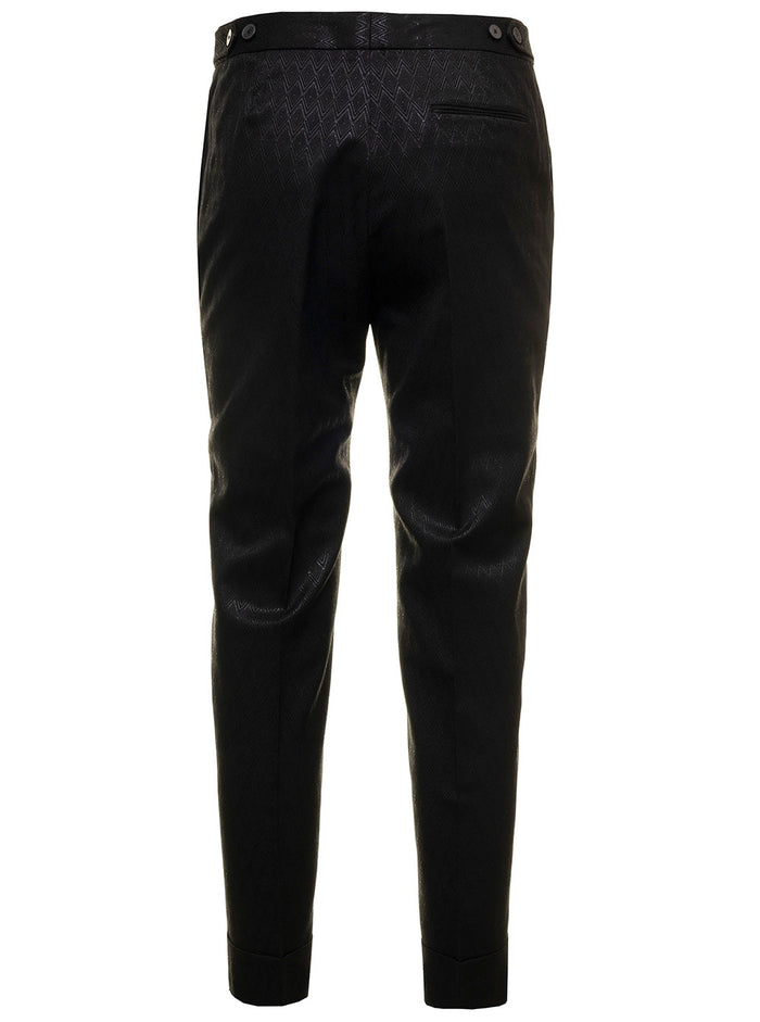 Andrea Gold Trousers Stretch Lurex Jacquard Pt Woman Metallic Virgin Wool Elastane