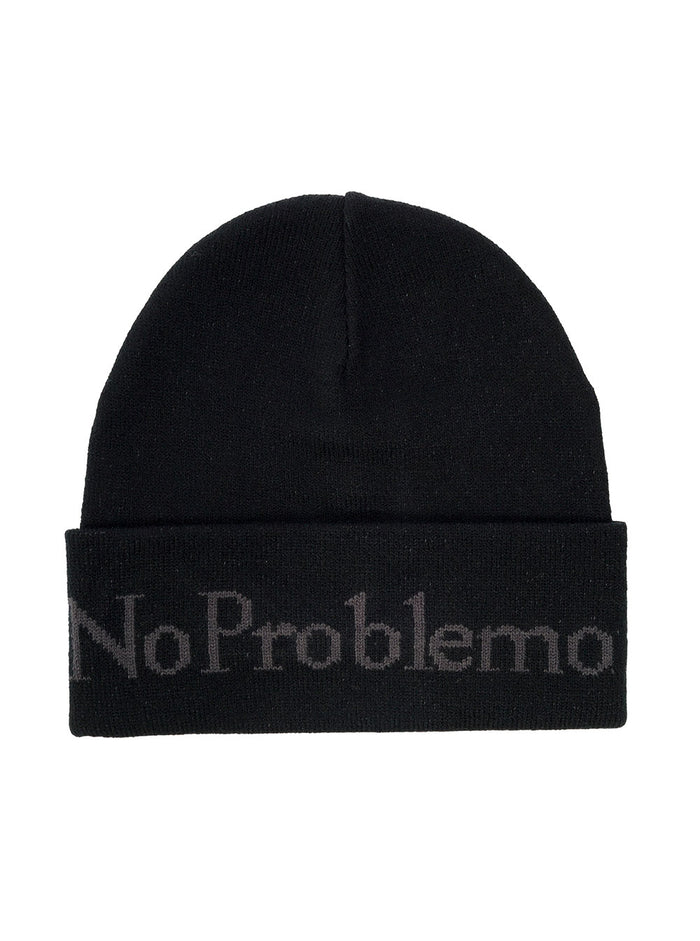 No Problemo Black Beane Knit Aries Man Acrylic Hats And Gloves
