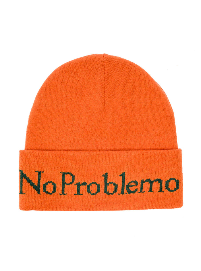 No Problemo Orange Beane Knit Aries Man Acrylic Hats And Gloves