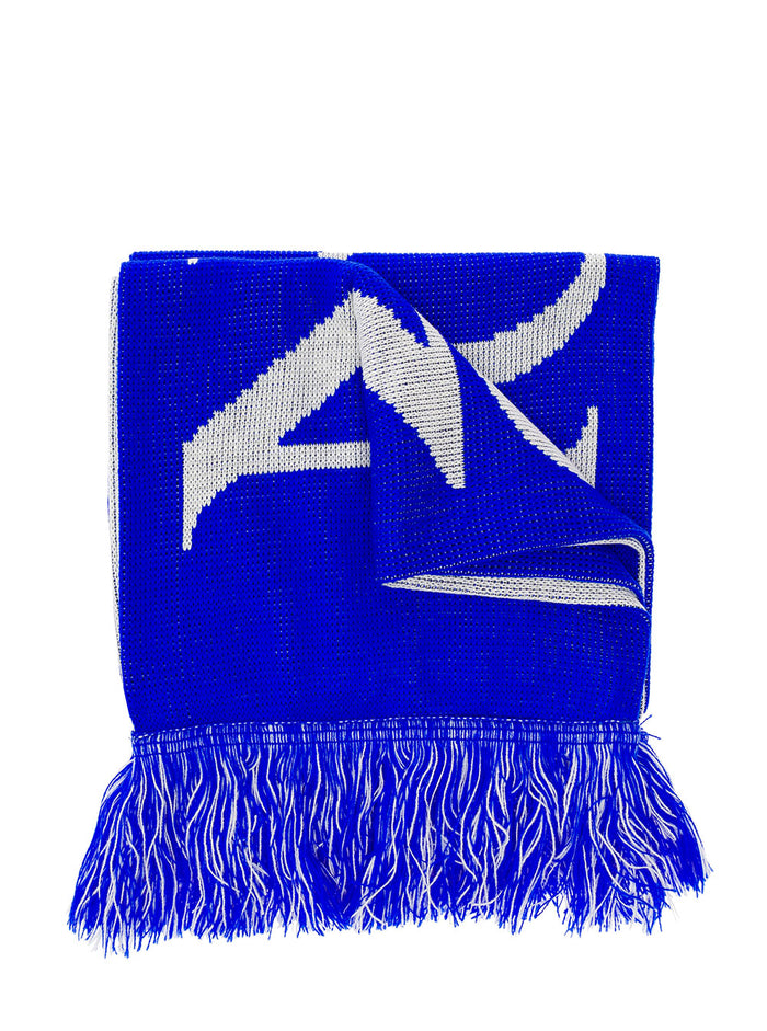 Electric Blue No Pronlemo Scarf Knit Aries Man Blu Acrylic Scarfs And Foulards