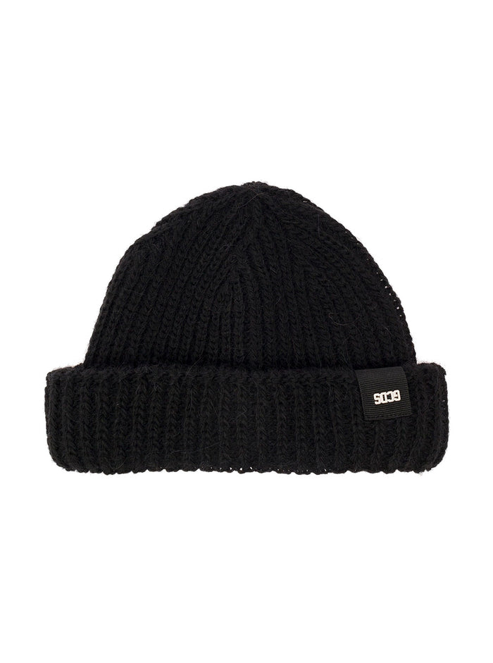 Black Beanie Cable Knit With Turn-Up Gcds Man Wv Pc Hats And Gloves