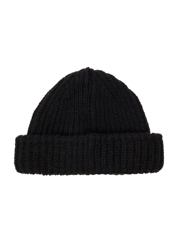 Black Beanie Cable Knit With Turn-Up Gcds Man Wv Pc Hats And Gloves