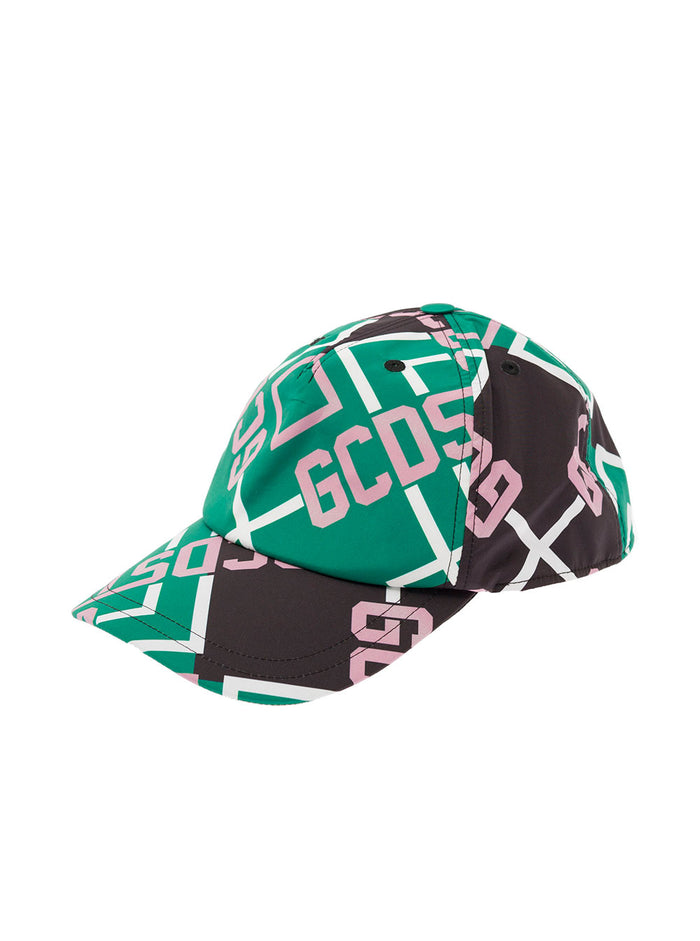Multicoloured Baseball Cap Canvas Wirth Allover Logo Gcds Man Hats And Gloves