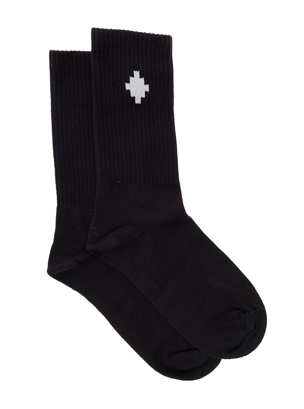 Black Socks Terry With Jacquard Logo Marcelo Burlon Kids Cotone Poliammide Underwear