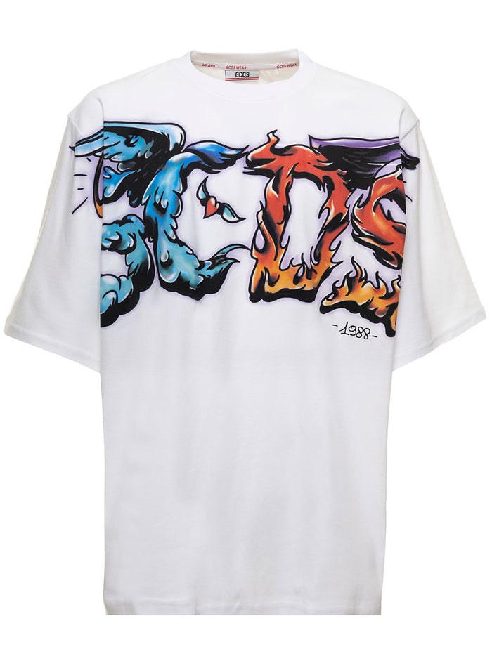 White Oversize Heave & Hell T-Shirt Jersey Gcds Man Tshirts And Polo Shirts