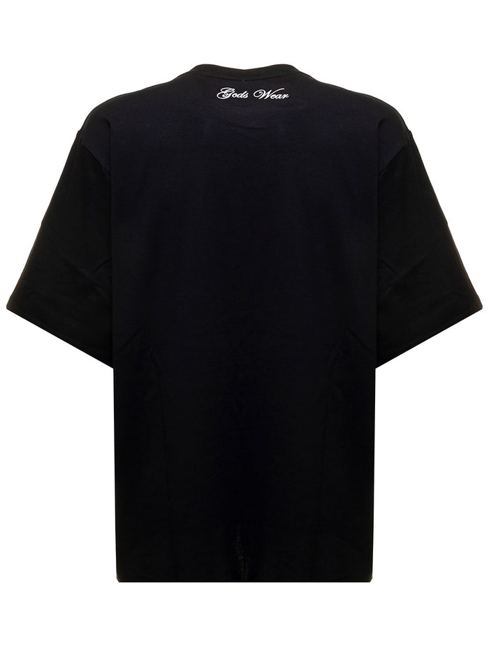 Black Oversize Heave & Hell T-Shirt Jersey Gcds Man Tshirts And Polo Shirts