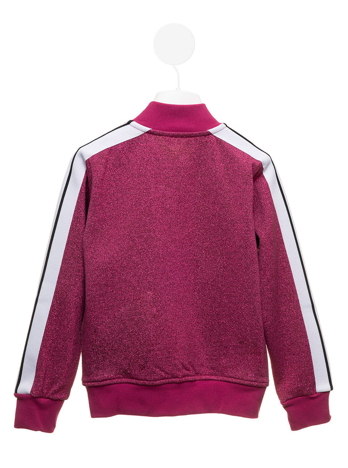 Lurex Fuxia Cotton Bomber Girl Palm Angels Kids Sweatshirts
