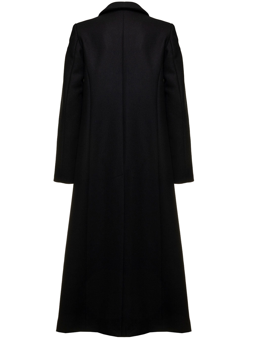 Oriana Black Coat Wool Twill Semicouture Woman Virgin Polyamide