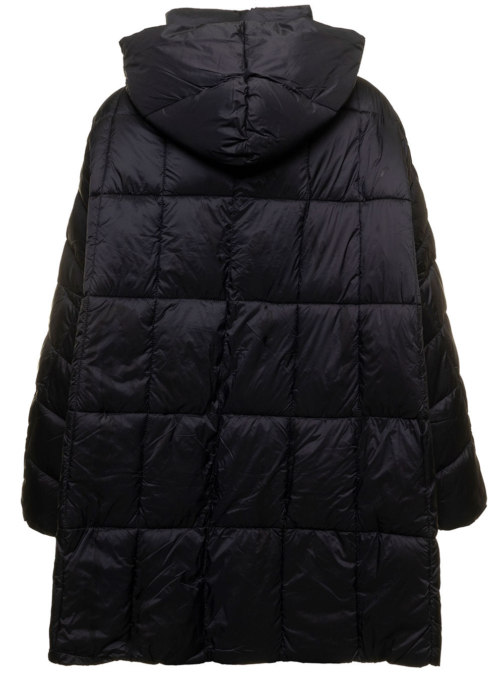 Black Oversize Down Jacket Quilted And Padded Technical Fabric Semicouture Woman Polyamide