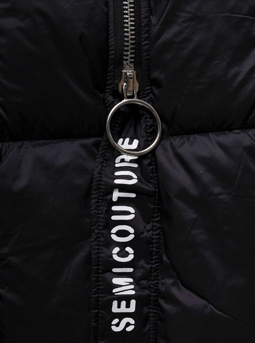 Black Oversize Down Jacket Quilted And Padded Technical Fabric Semicouture Woman Polyamide