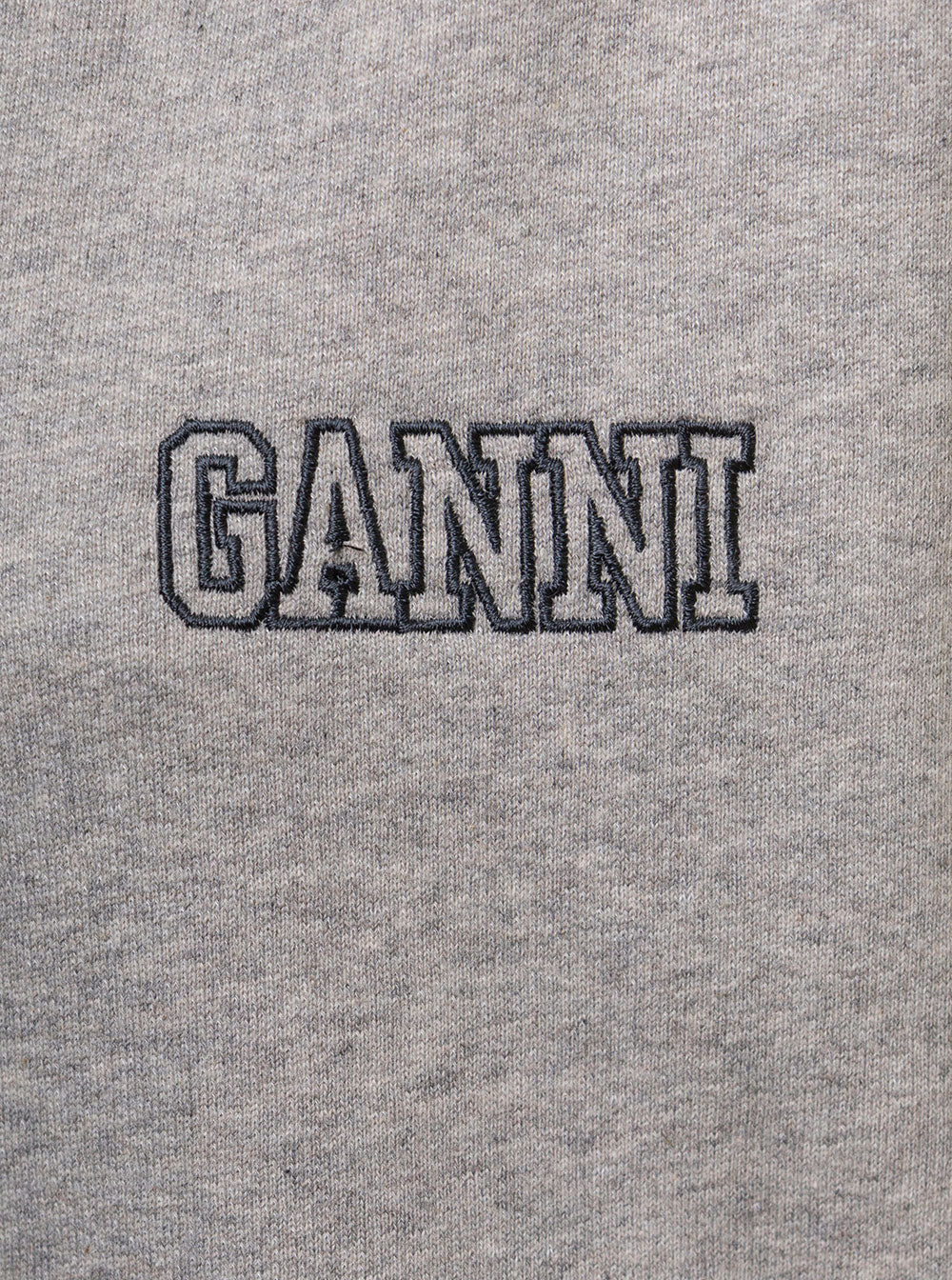 Grey Fleece Cotton Hoodie With Over Fit Ganni Woman Sweatshirts