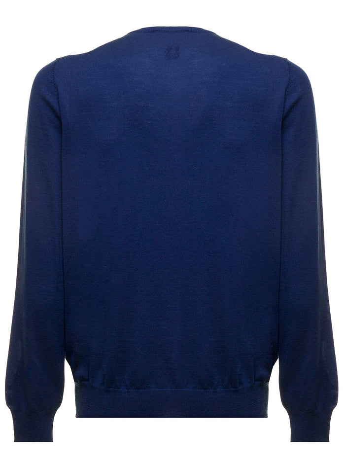 Blue Sweater Wool Lardinii Man Blu Jersey