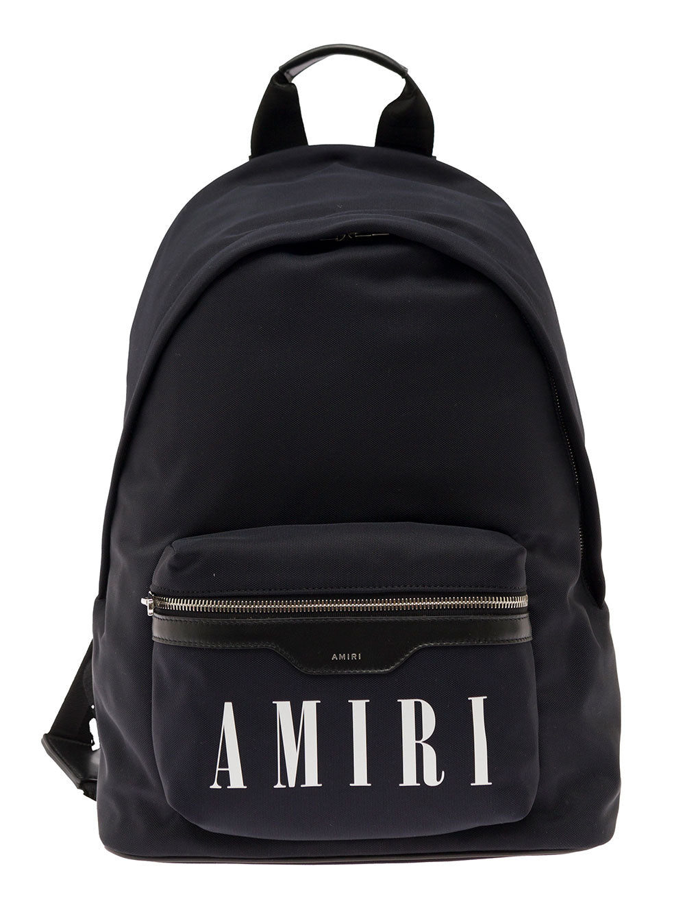 Black Backpack Nlon With Logo Print And Leather Trimming Amiri Uomo Polyamide Backpacks Belt Bags