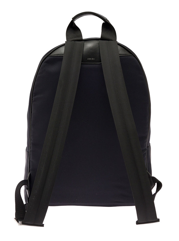 Black Backpack Nlon With Logo Print And Leather Trimming Amiri Uomo Polyamide Backpacks Belt Bags