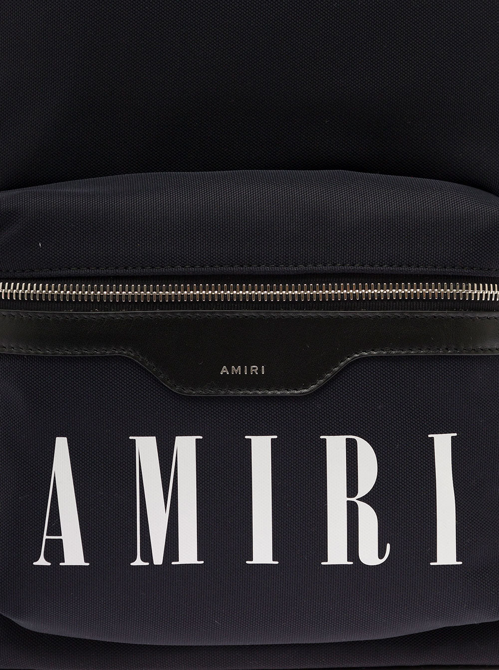 Black Backpack Nlon With Logo Print And Leather Trimming Amiri Uomo Polyamide Backpacks Belt Bags