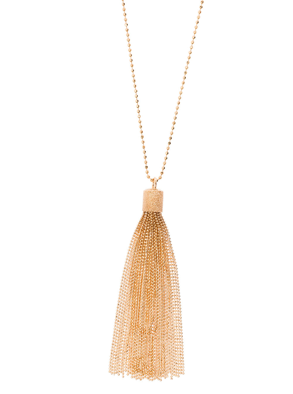 Gold-Tone Necklace Silver With Metal Fringe Tassel Brunello Cucinelli Woman Metallic Necklaces