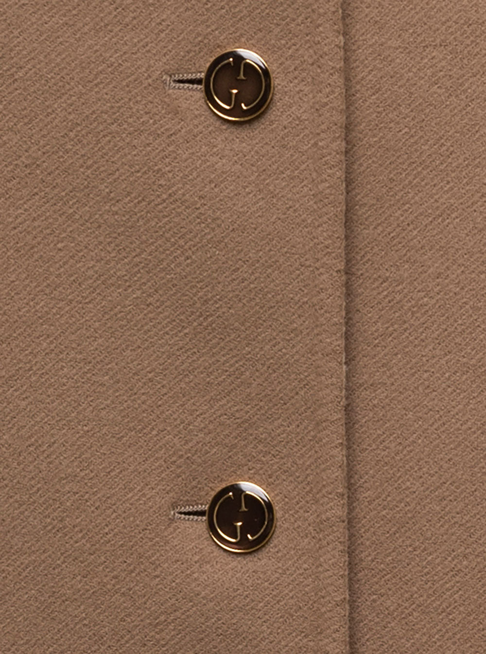 Beige Reversible Coat Gg Wool Gucci Woman Brown Silk