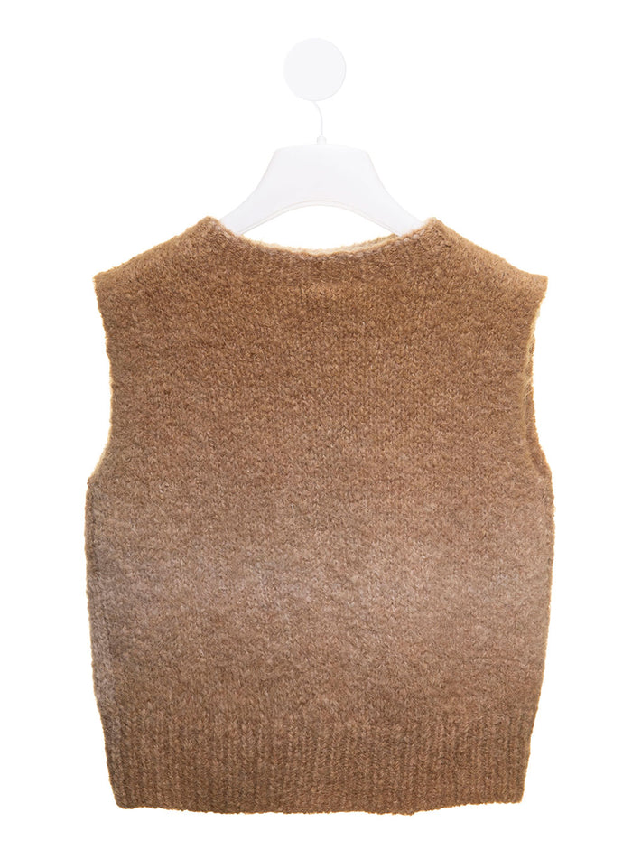 Gilet Tricot Faloria Beige Alpaca Polyamide Blazers