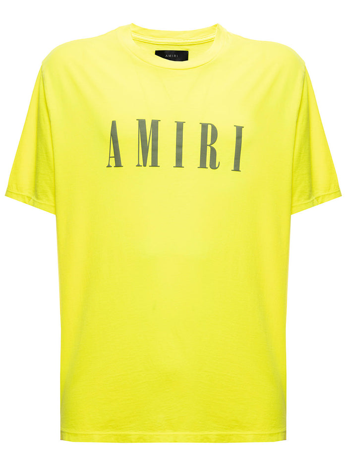 Neon Yellow T-Shirt Jersey With Contrasting Core Logo Print To The Chest Amiri Man Cotton Tshirts And Polo Shirts
