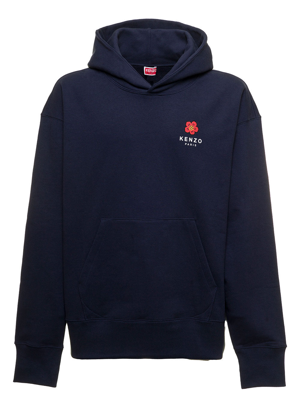 Seasonal Logo Oversize Hoodie Blu Cotton Sweatshirts