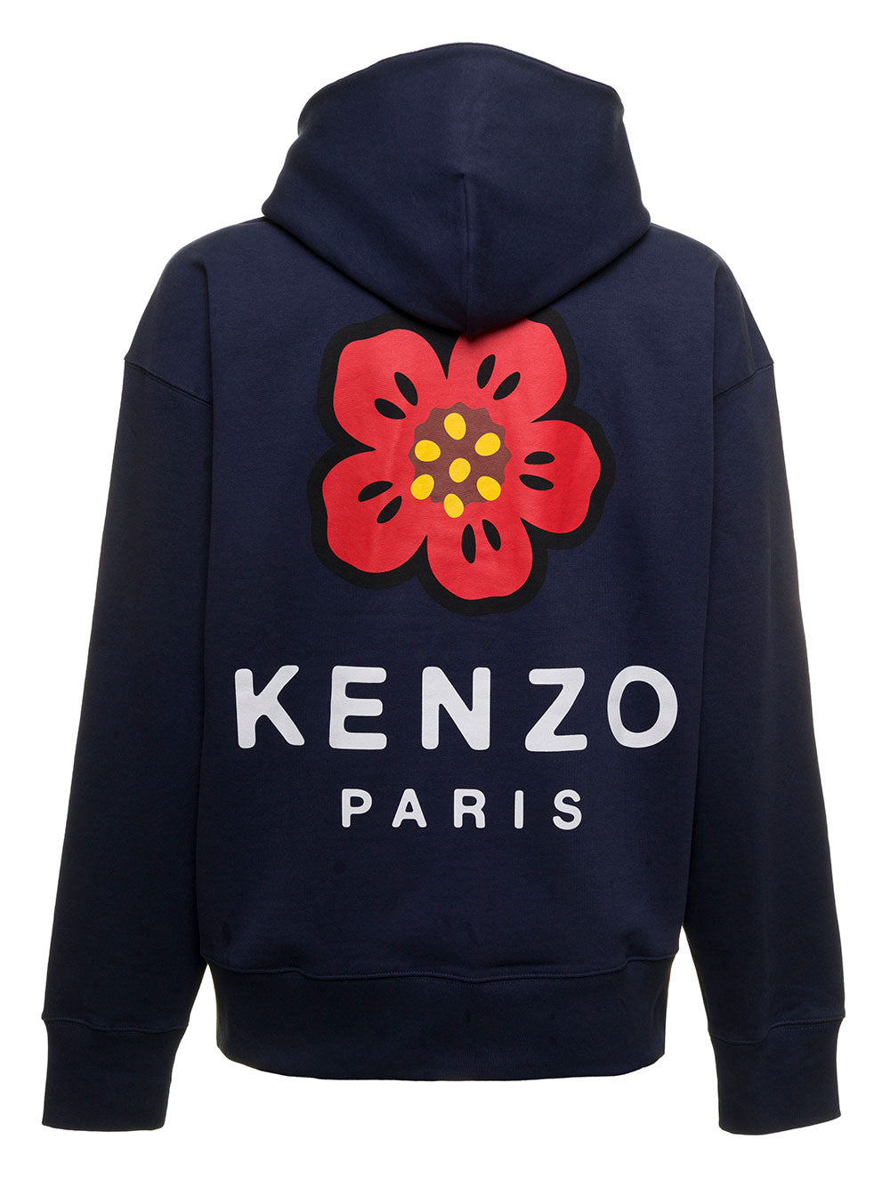 Seasonal Logo Oversize Hoodie Blu Cotton Sweatshirts