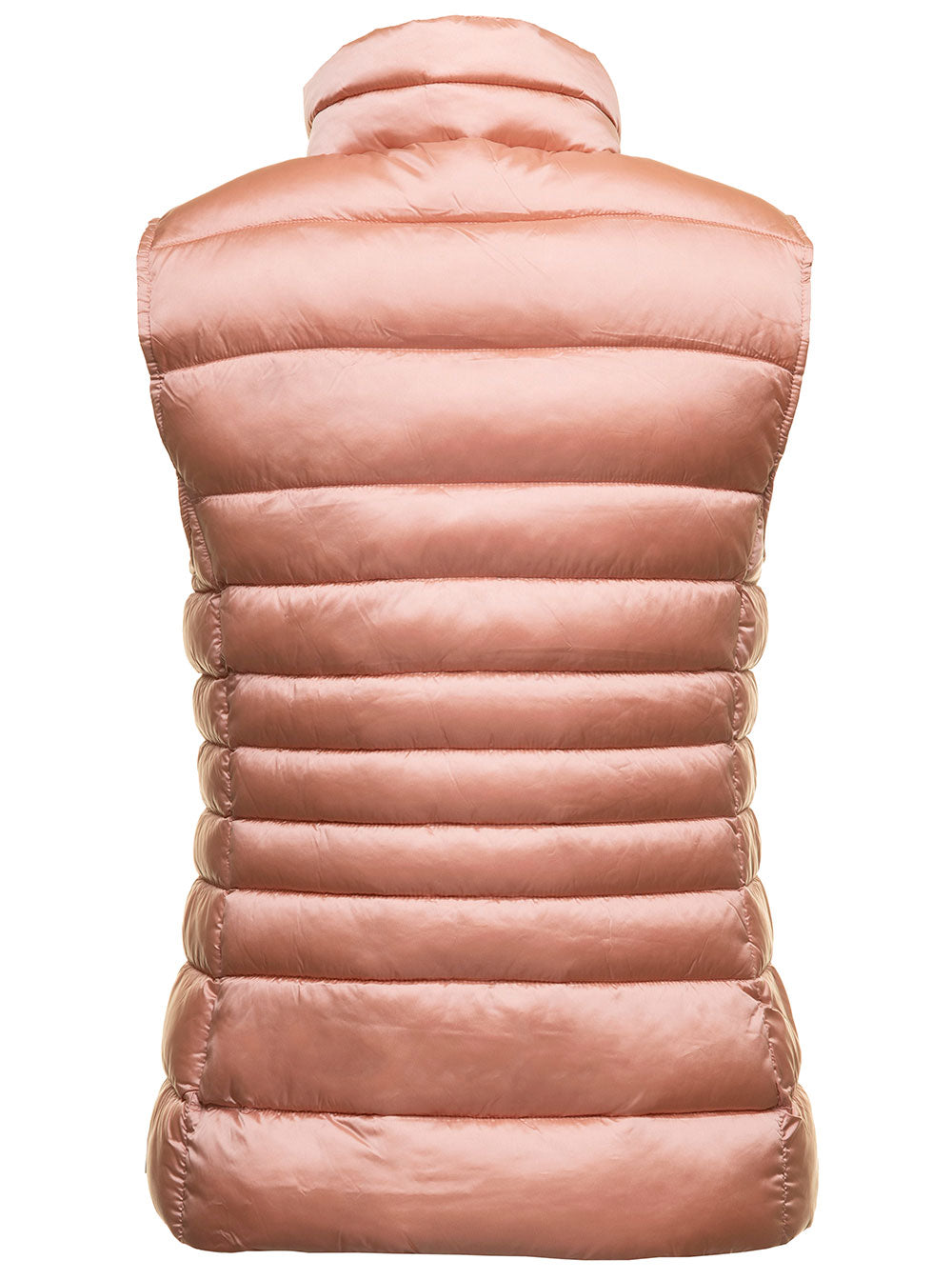 Lynn Powder Pink Sleeveless Down Jacket Quilted Padding Water Repellent Fabric Save The Duck Woman Shiny Nylon Blazers
