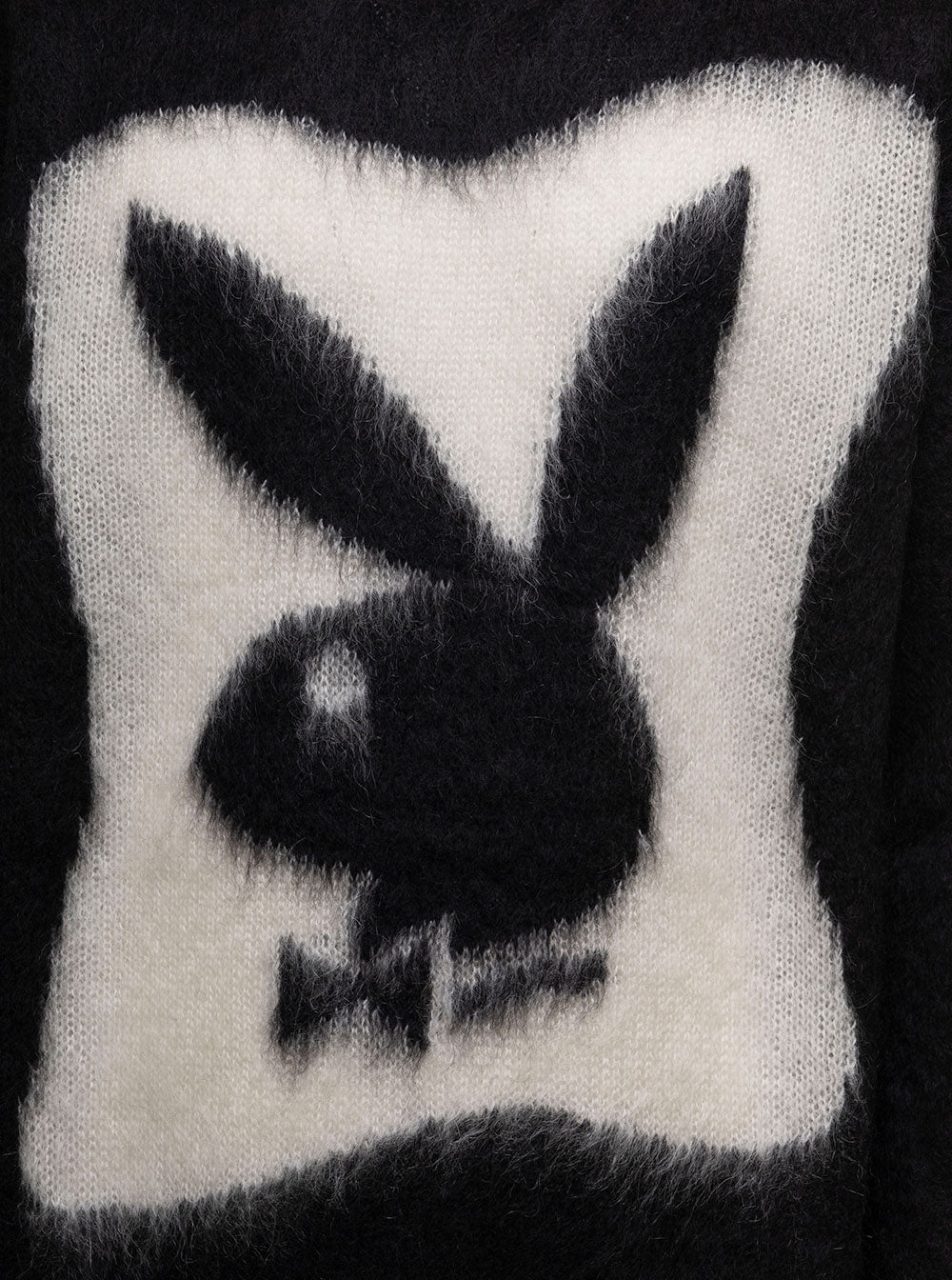 Saint Laurent Mans Playboy Mohair Sweater Black Jersey