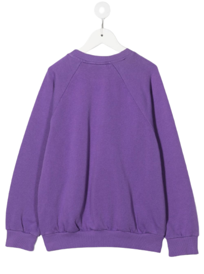 Purple Organic Cotton Sweatshirt With Front Print Violet Sweatshirts