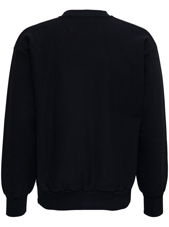 Black Sweatshirt Cotton With Tonal Logo Print To The Chest Sweatshirts