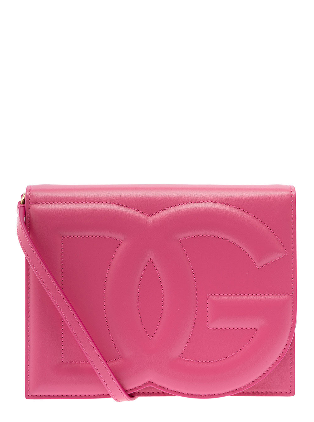 Pink Embossed Crossbody Bag Woman Dolce&gabbana Calf