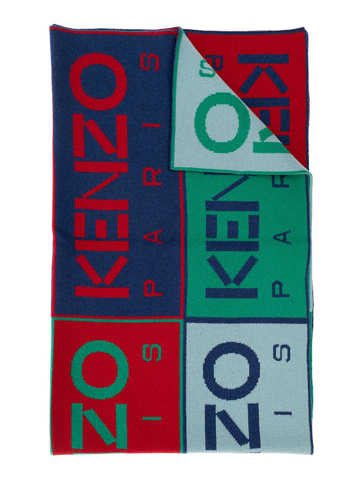 Multicolor Scarf Man Kenzo Wool Scarfs And Foulards
