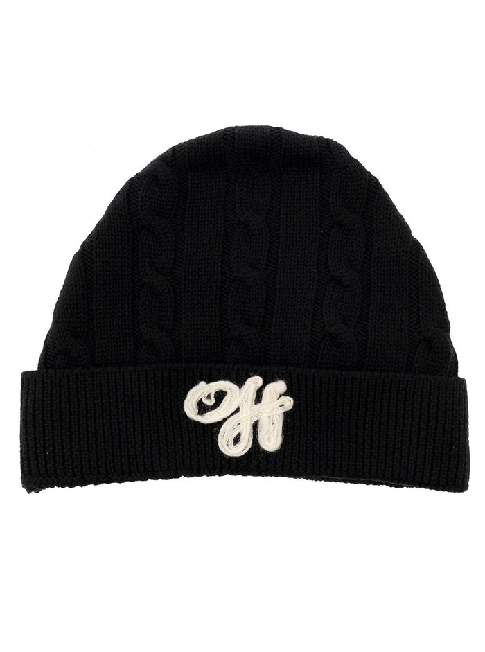 Off-White Kids Boys Black Wool Hat Virgin And Gloves