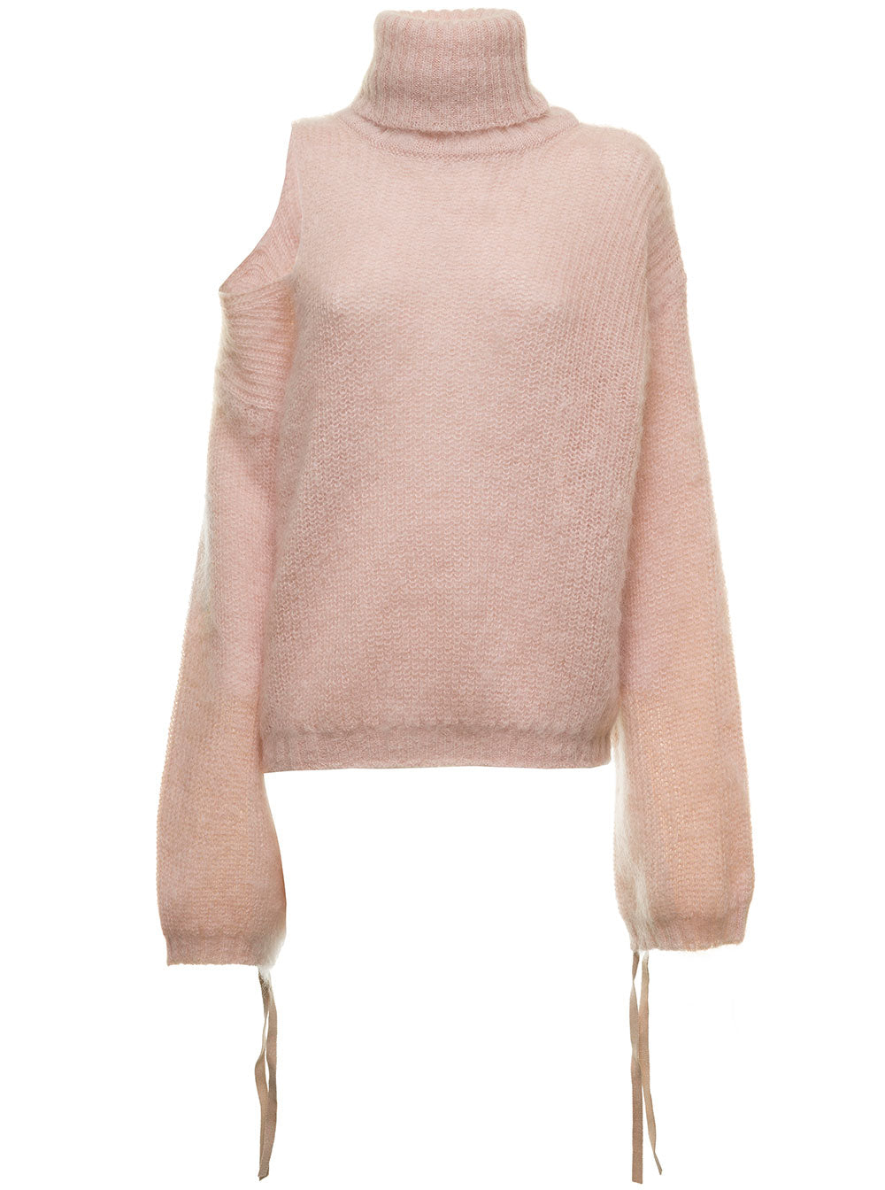 Beige Turtleneck Sweater Woman Andrea Adamo Jersey