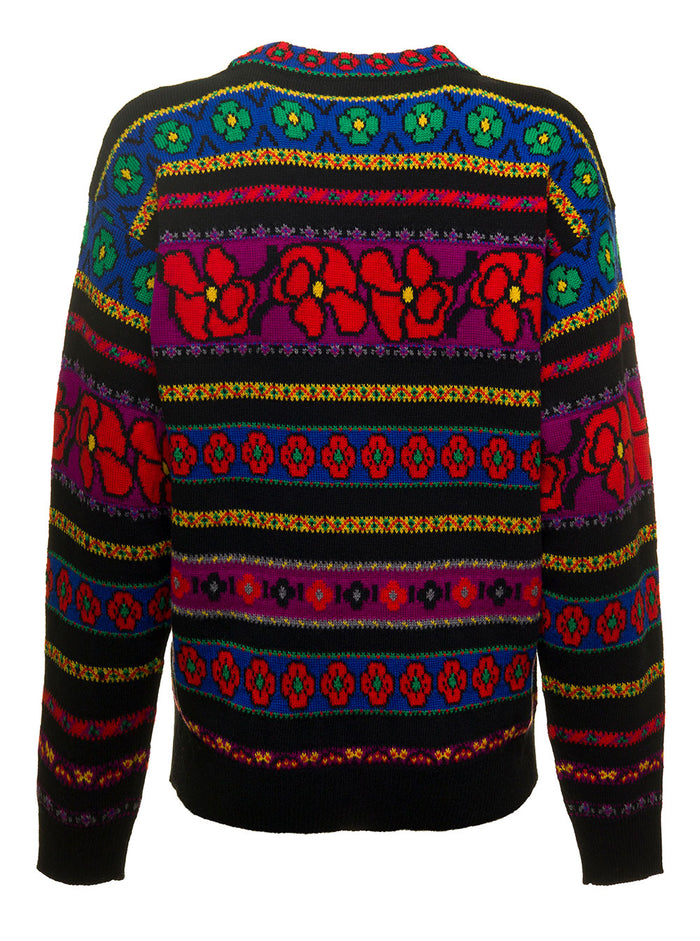 Multicolor Floral-Pattern Jumper Woman Kenzo Red Jersey