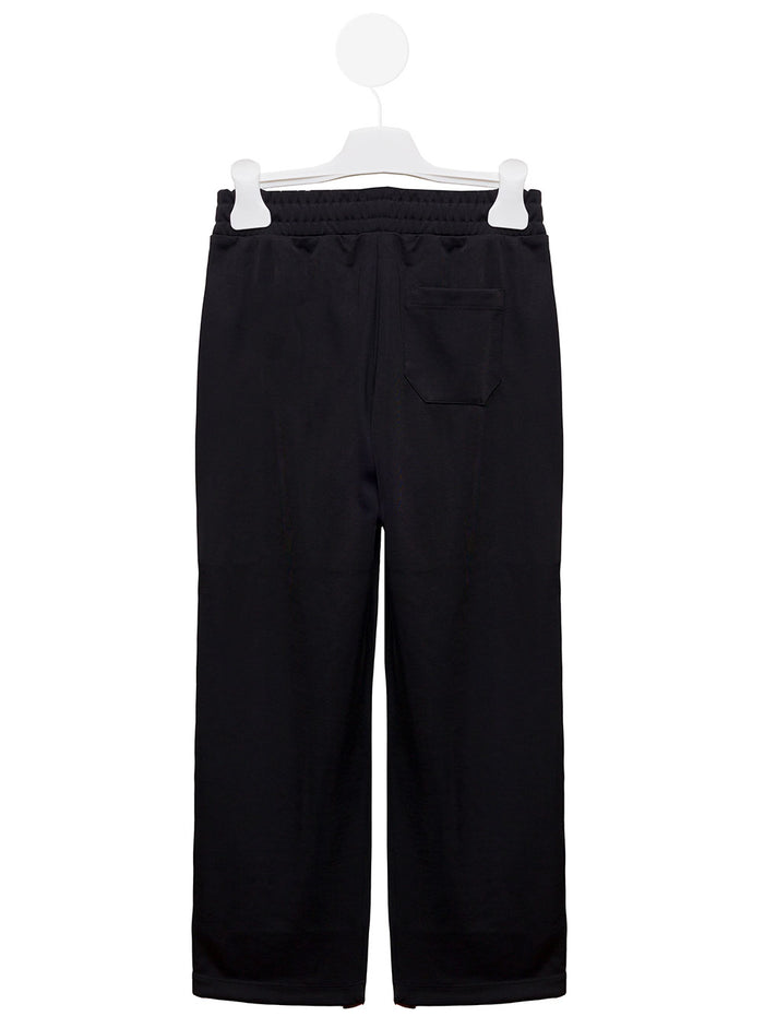 Black Jersey Jogger With Star Print Golden Goose Kids Girl Polyester Trousers