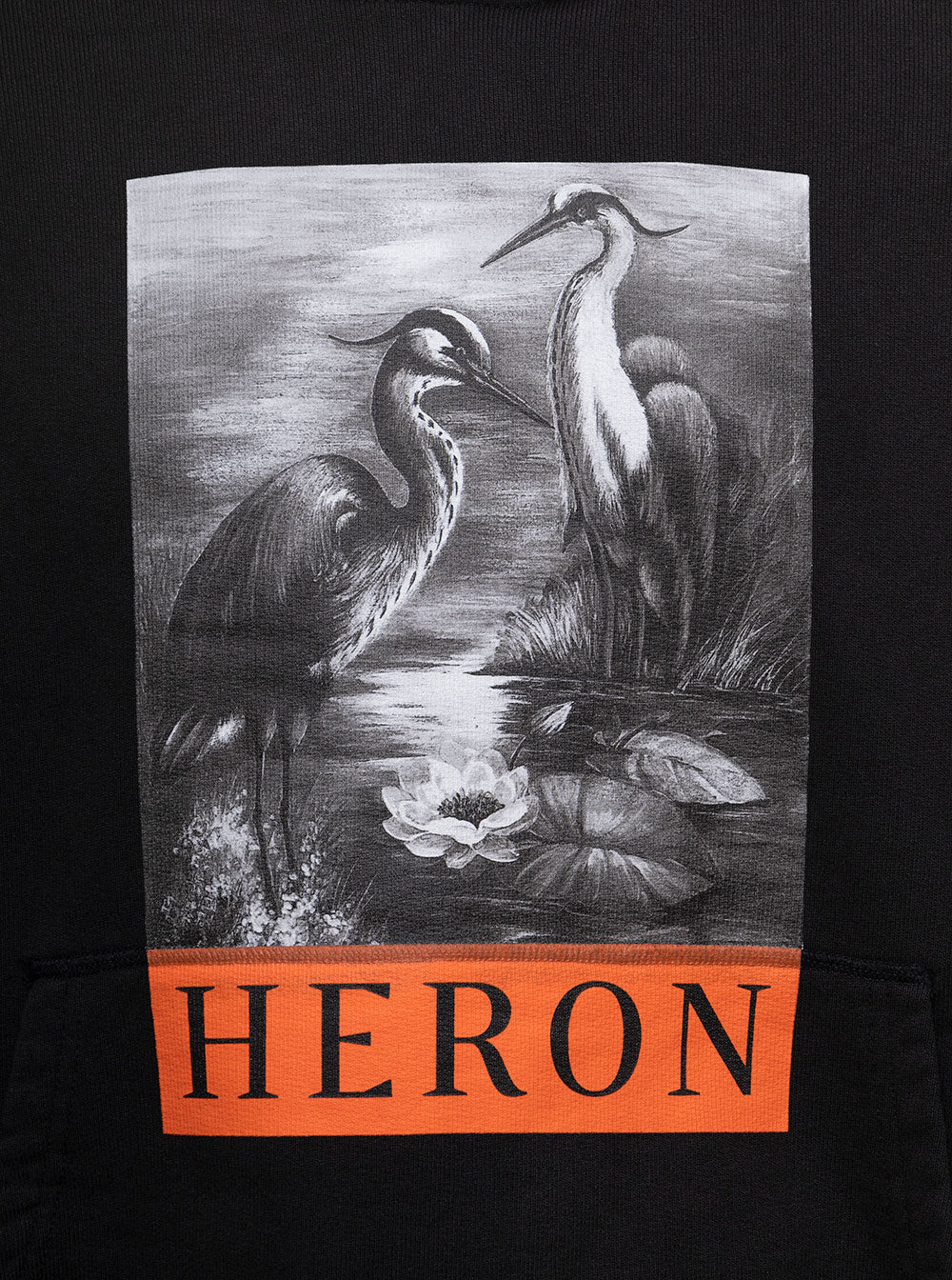 Nf Heron Bw Hoodie Black Cotton Sweatshirts