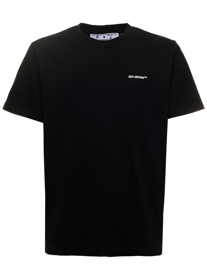 Wave Outl Diag Slim S-S Tee Black Cotton Tshirts And Polo Shirts