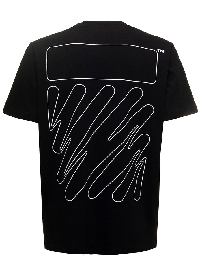 Wave Outl Diag Slim S-S Tee Black Cotton Tshirts And Polo Shirts