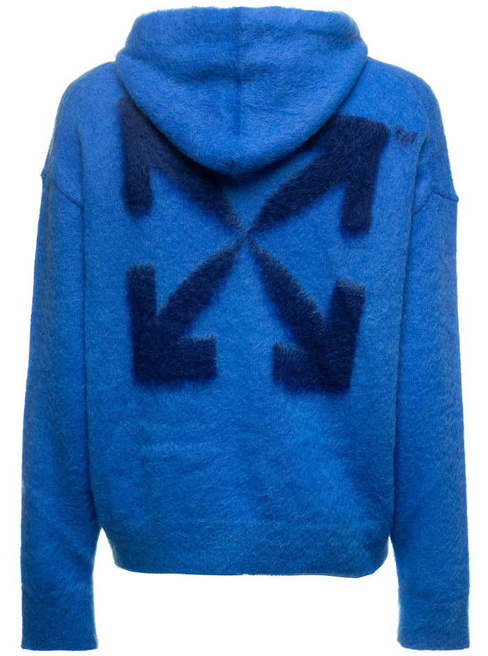 Arrow Mohair Skate Knit Hoodi Blu Sweatshirts