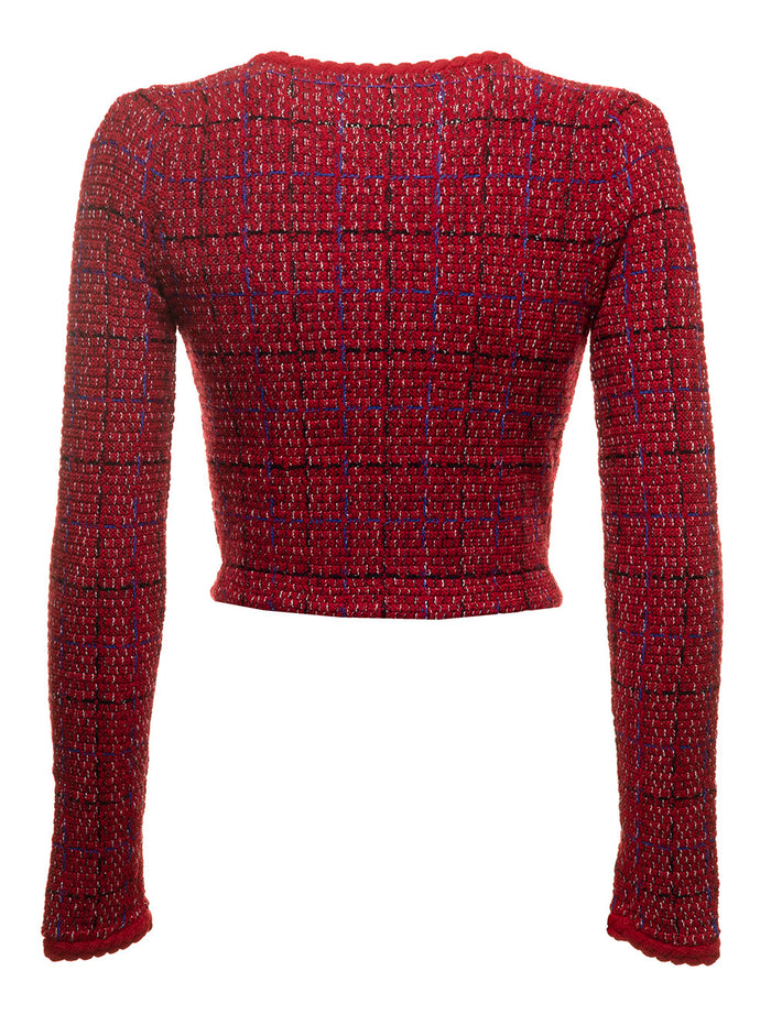 Mealnge Knit Cardigan Red Jersey