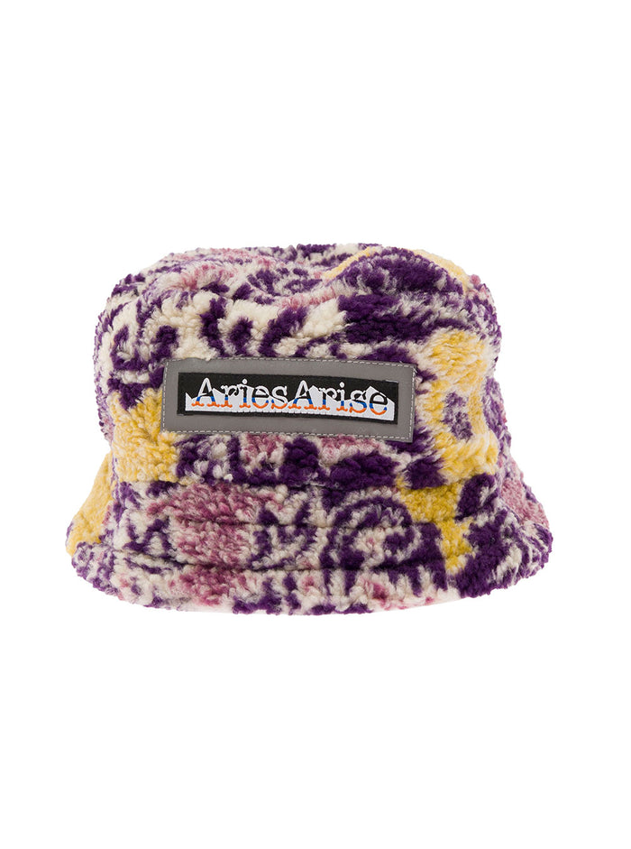 Multicolour Fleece Bucket Hat Man Aries Acrylic Polyester And Gloves