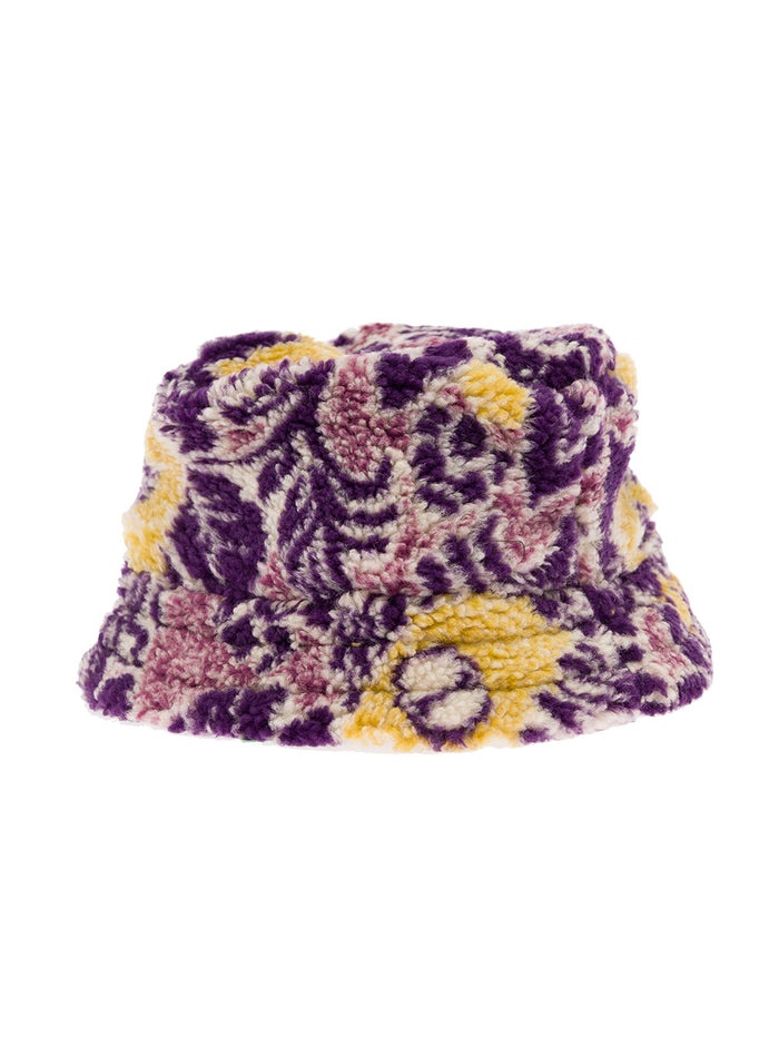Multicolour Fleece Bucket Hat Man Aries Acrylic Polyester And Gloves