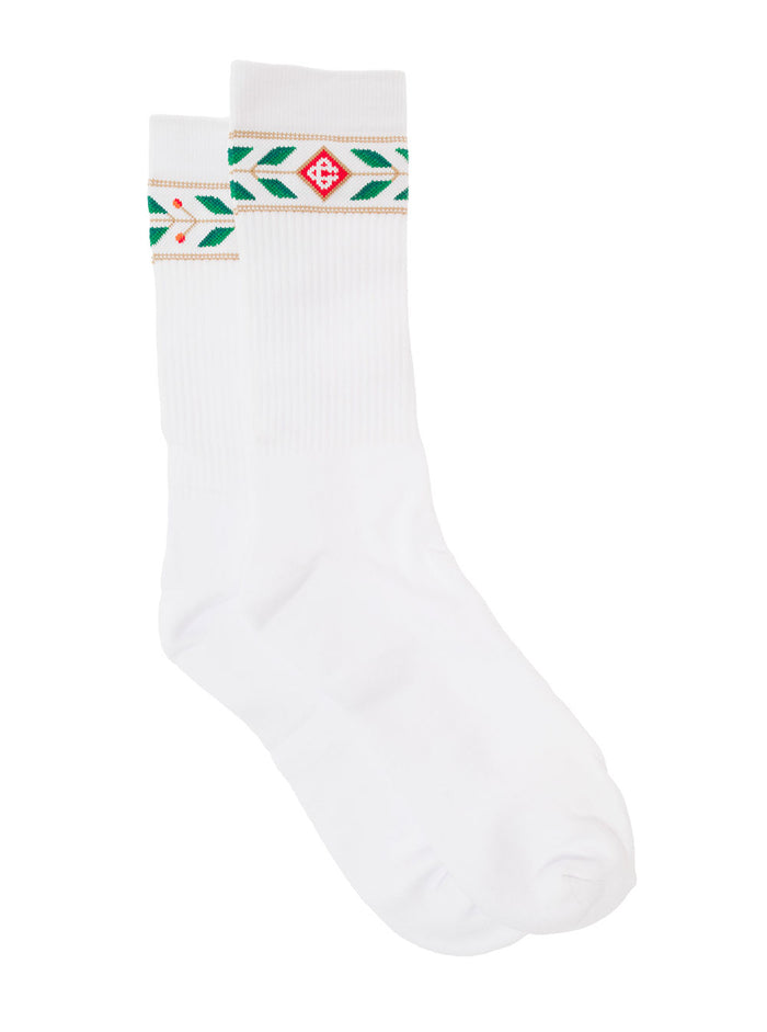 Laurel Ribbed Ankle Socks Man Casablanca White Cotton Polyamide Spandex Underwear