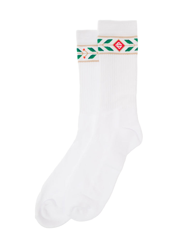 Laurel Ribbed Ankle Socks Man Casablanca White Cotton Polyamide Spandex Underwear