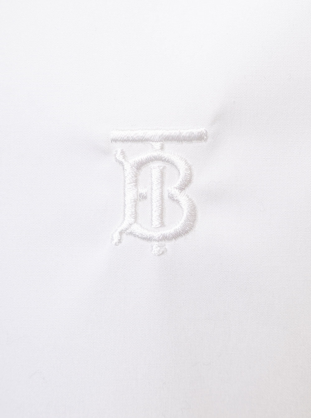 White Short Sleeves Shirt With Logo Cotton Man Burberry Elastane And Blouses