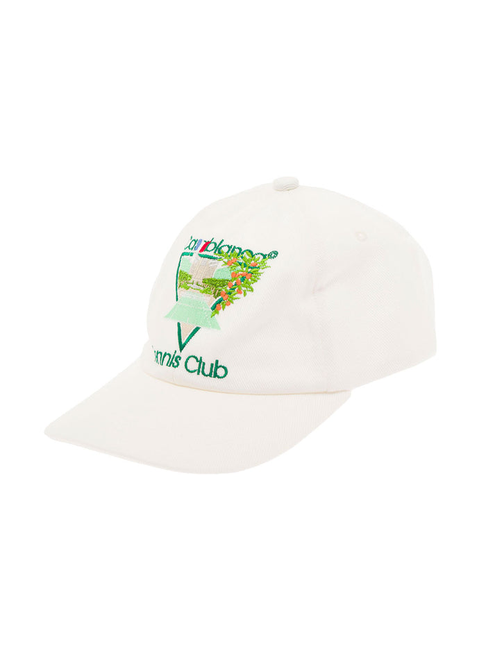 Tennis Club Icon Embroidered Cotton Hat White And Gloves