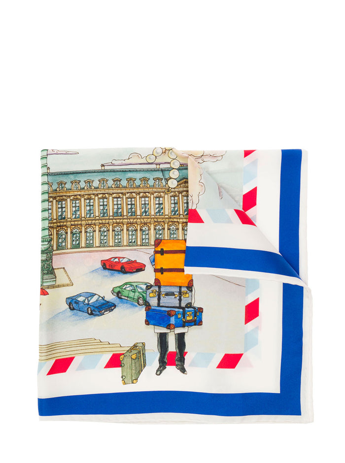 Multicoloured Foulard Silk Twill With Printed Pattern Casablanca Woman Scarfs And Foulards